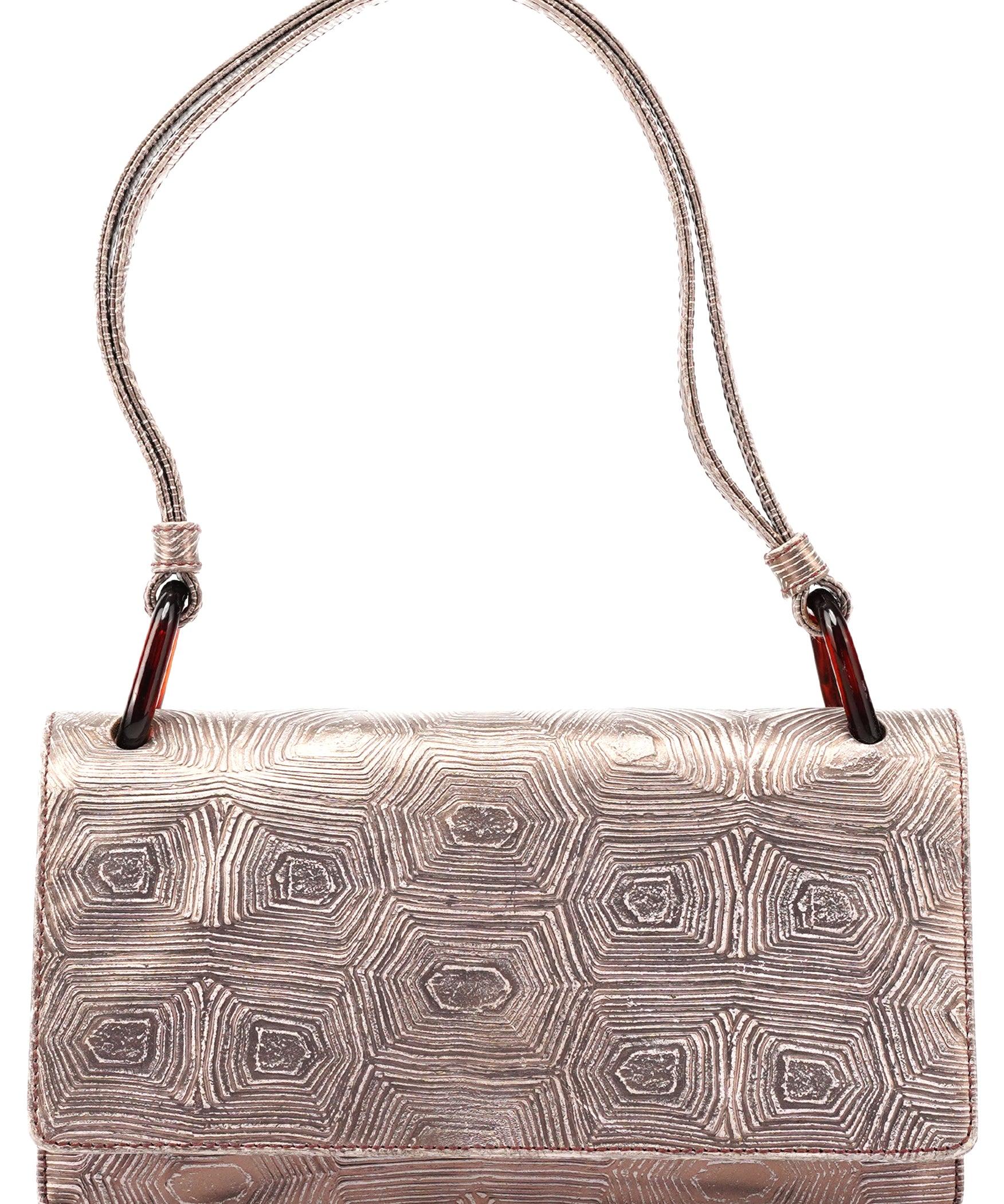 Prada 1996 Lilac Leather Tartaruga Mordo Shoulder Bag