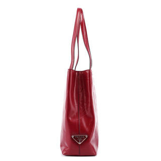 Prada 1997 Burgundy Spazzolato Embossed Tote