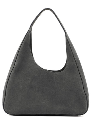 Prada 1998 Anthracite Suede Asimetric Bag