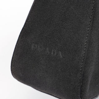 Prada 1998 Anthracite Suede Asimetric Bag