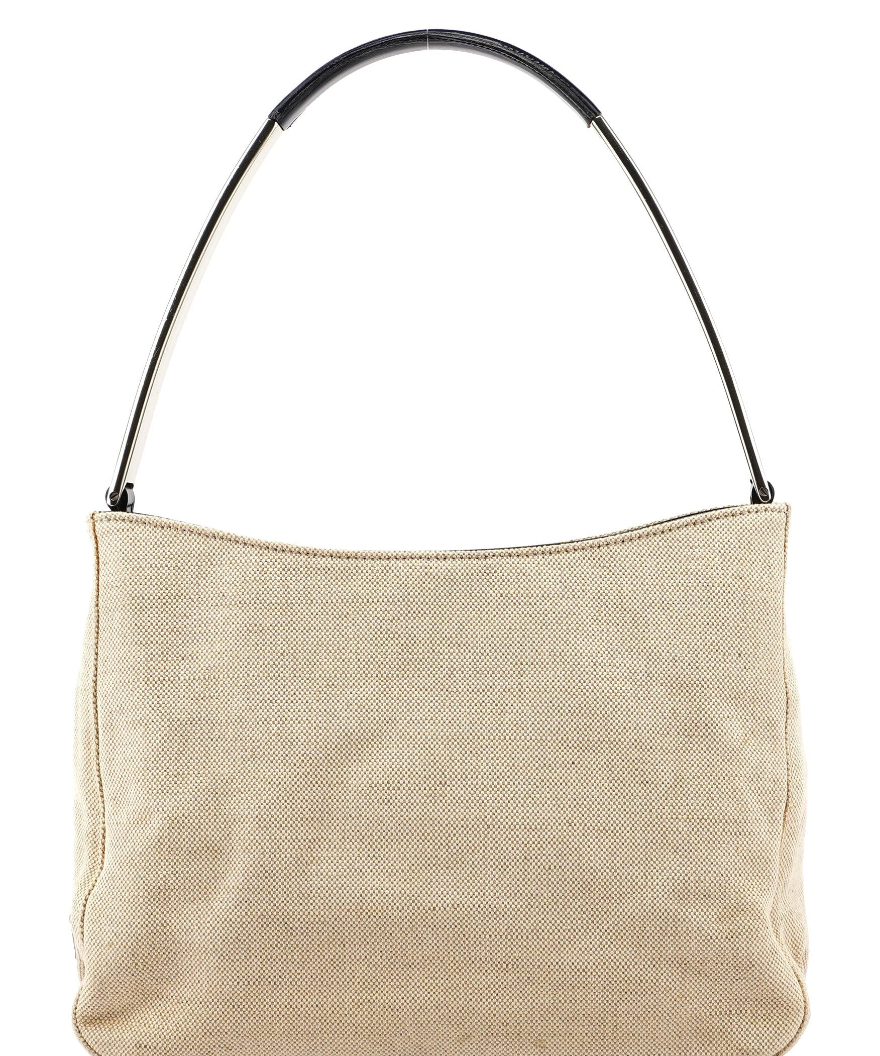 Prada 1998 Beige Canvas Metallo Bag