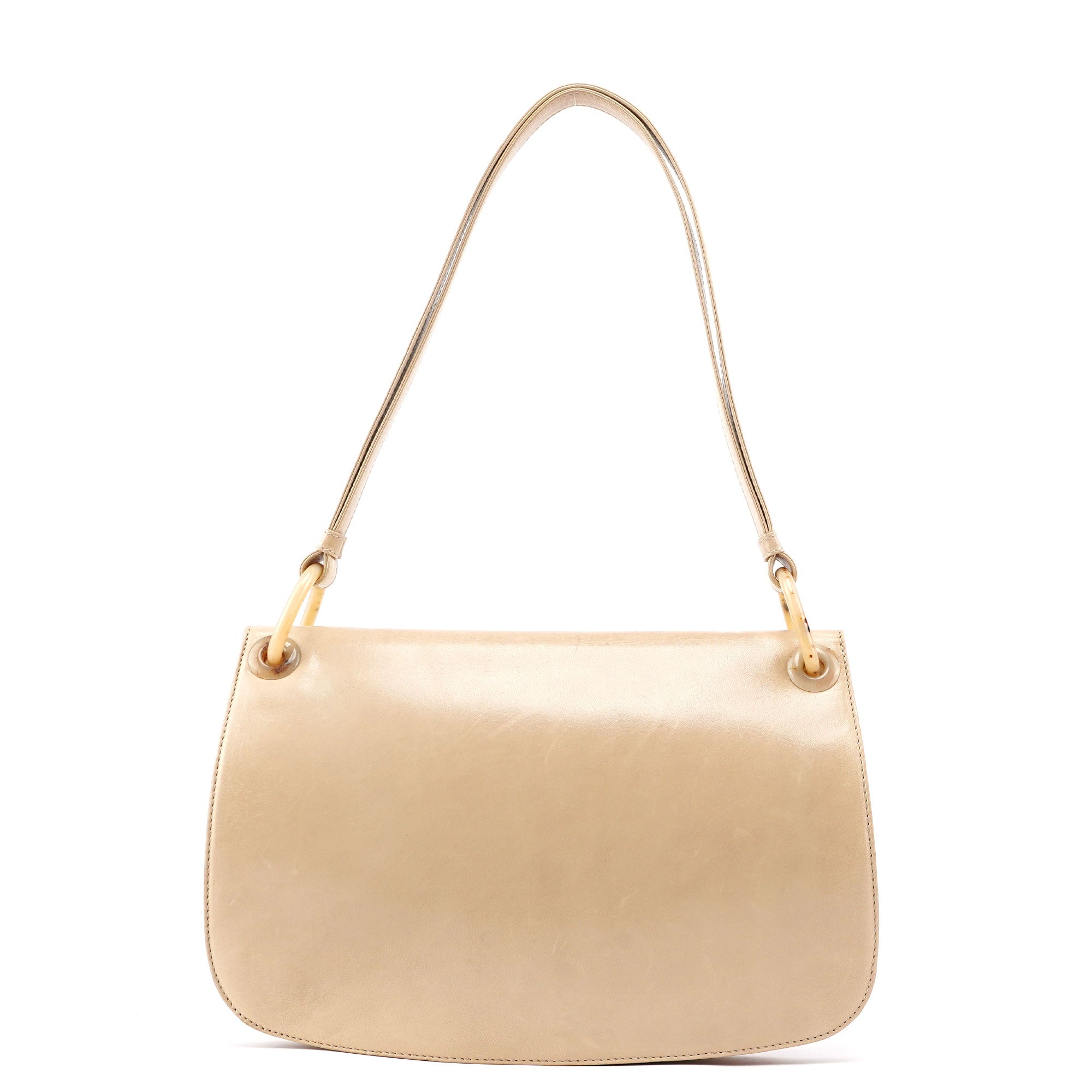 Prada 1998 Beige Madras Swing Shoulder Bag