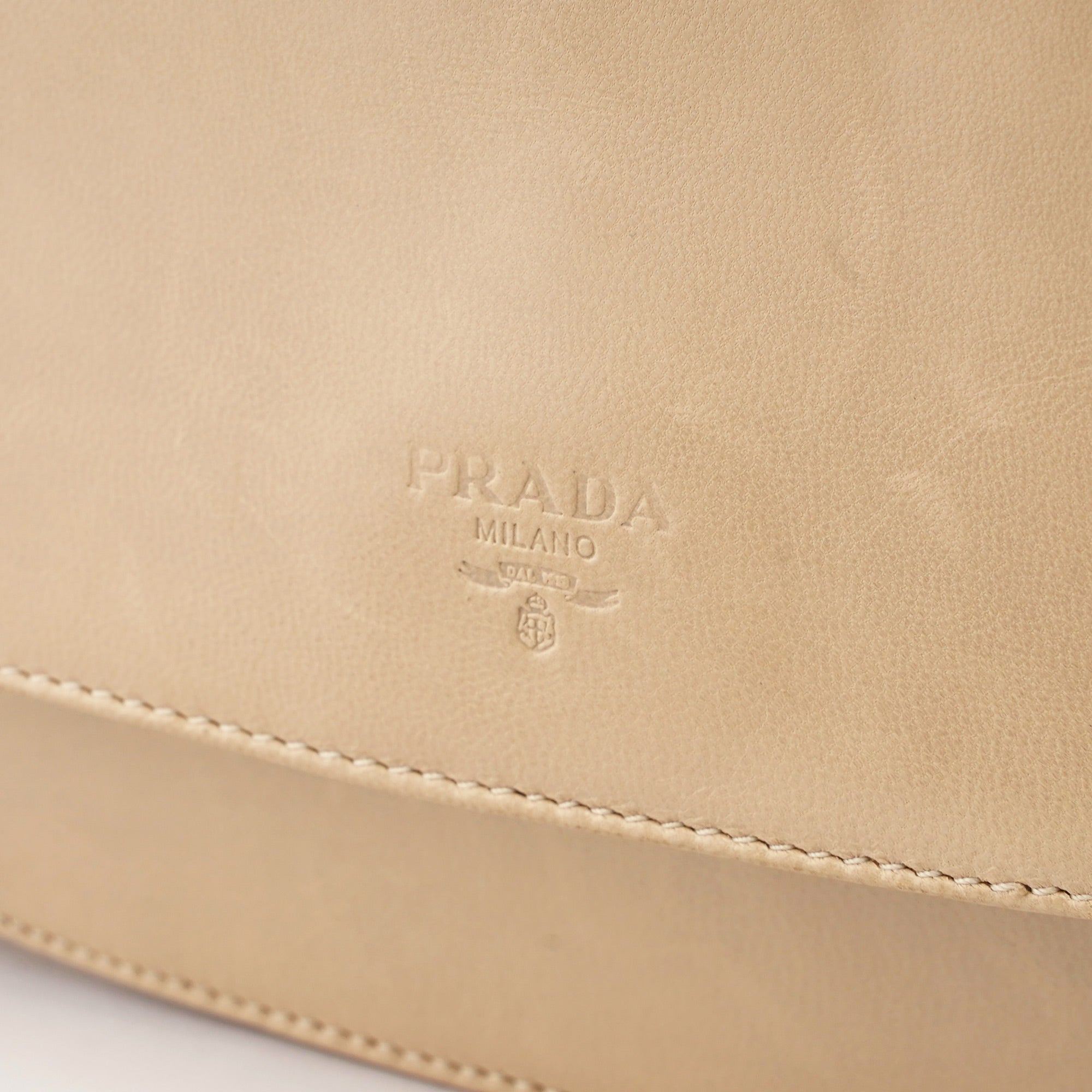 Prada 1998 Beige Madras Swing Shoulder Bag