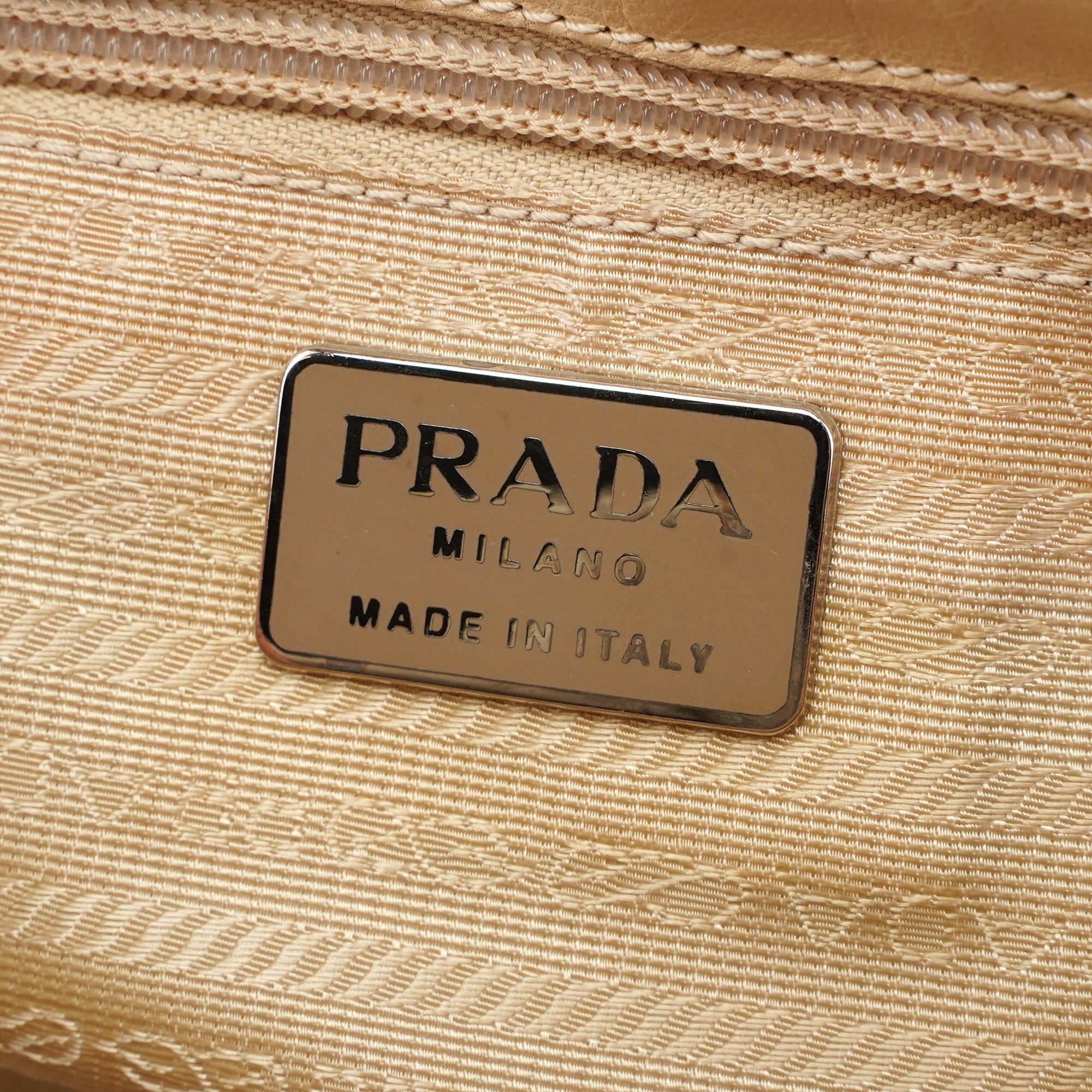 Prada 1998 Sac porté épaule Madras Swing beige