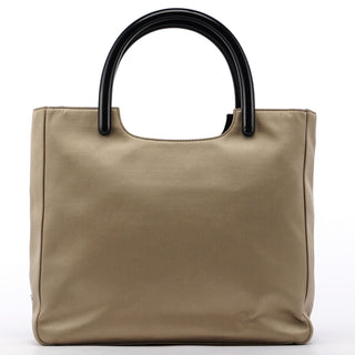 Prada 1998 Beige Satin Plastic Tote