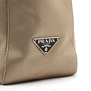 Prada 1998 Beige Satin Plastic Tote