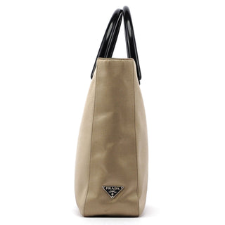 Prada 1998 Beige Satin Plastic Tote