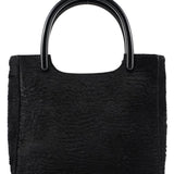 Prada 1998 Black Astrakhan Plastic Tote
