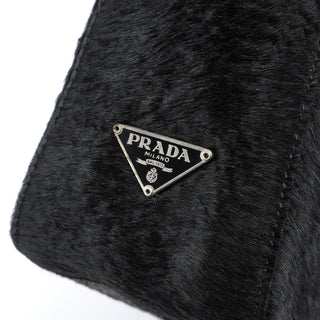 Prada 1998 Black Astrakhan Plastic Tote