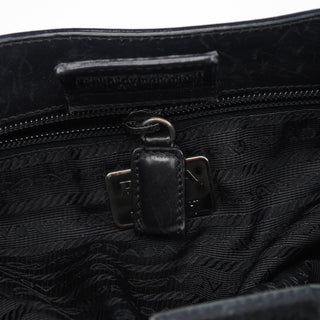 Prada 1998 Black Calfskin Acetate Shoulder Bag