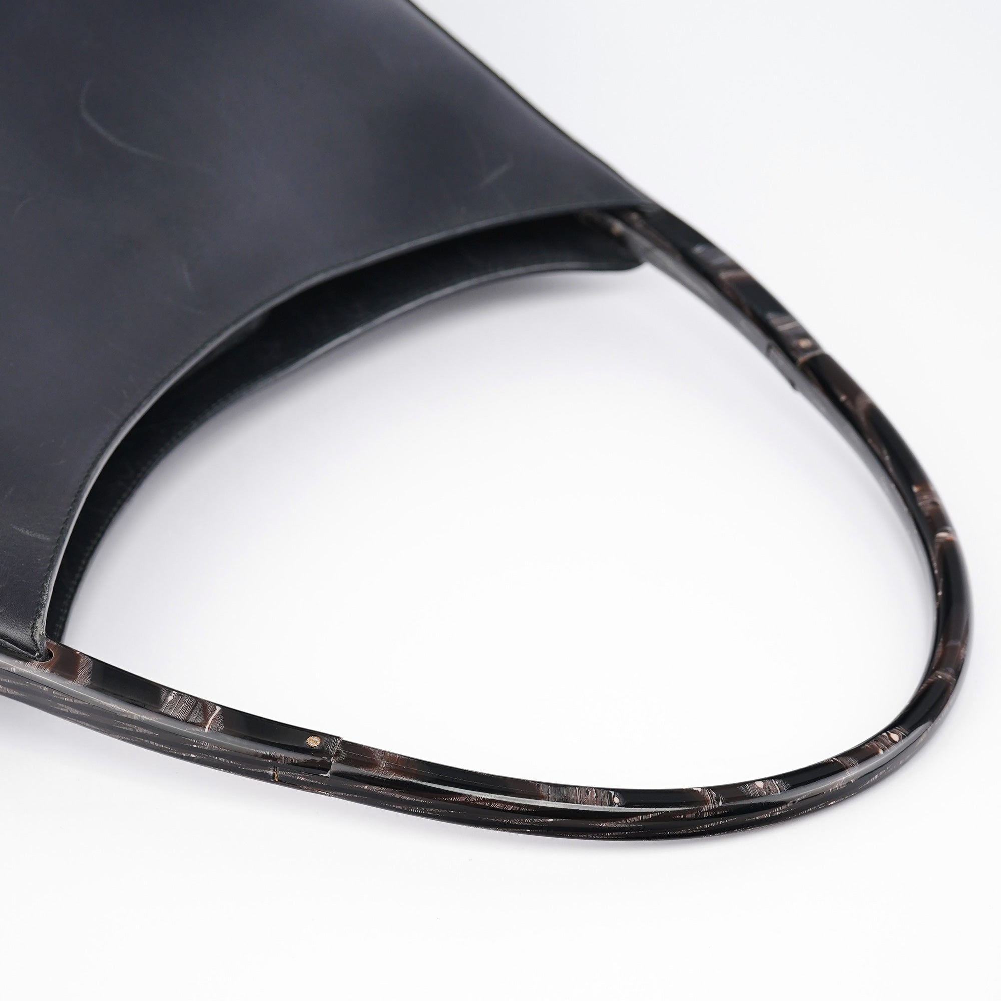 Prada 1998 Black Calfskin Acetate Shoulder Bag