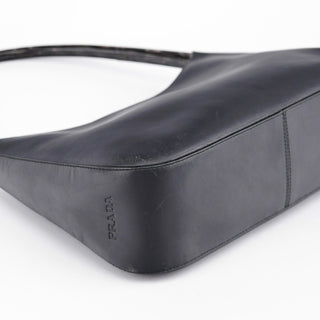 Prada 1998 Black Calfskin Acetate Shoulder Bag