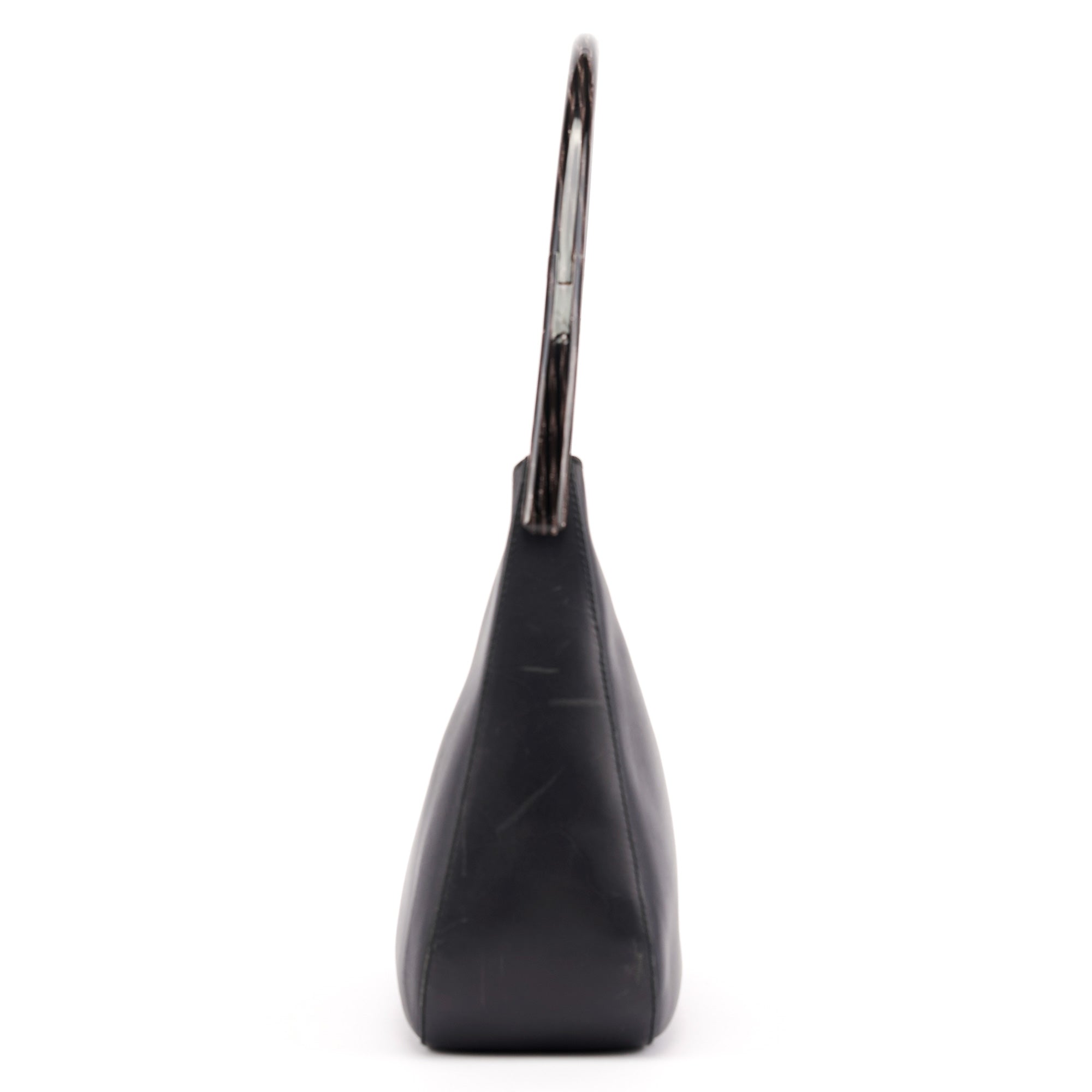Prada 1998 Black Calfskin Acetate Shoulder Bag