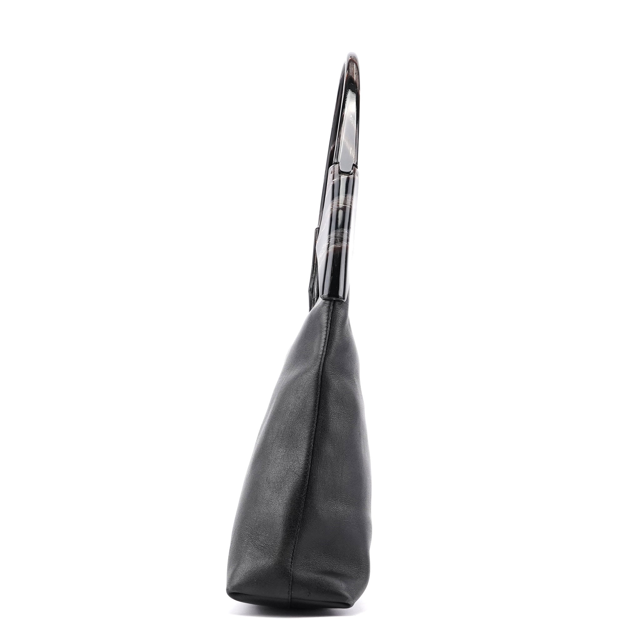 Prada 1998 Black Calfskin Plastic Shoulder Bag