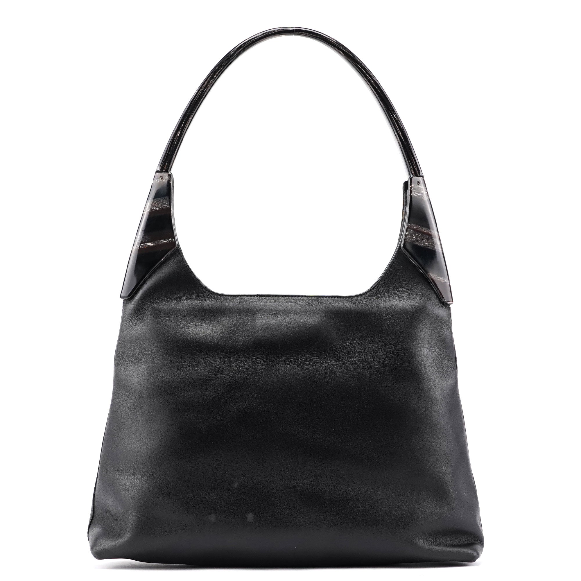 Prada 1998 Black Calfskin Plastic Shoulder Bag