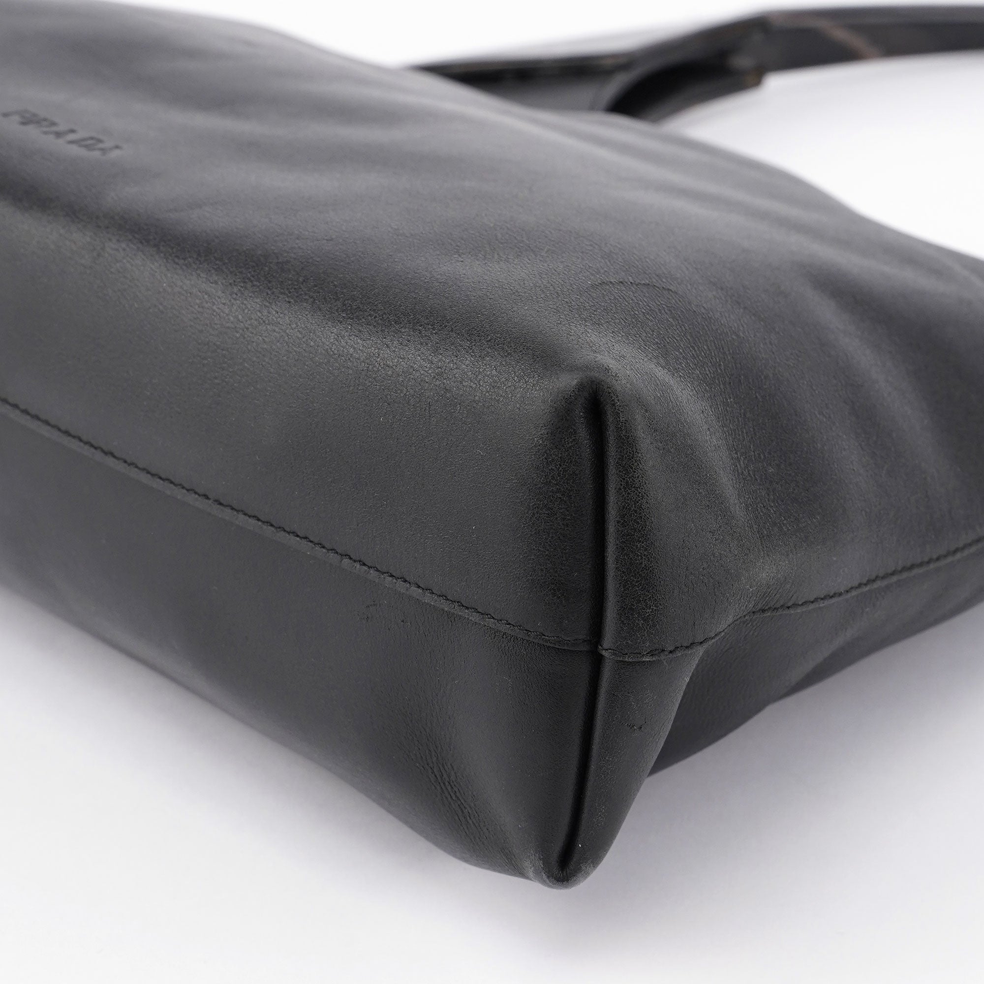 Prada 1998 Black Calfskin Plastic Shoulder Bag