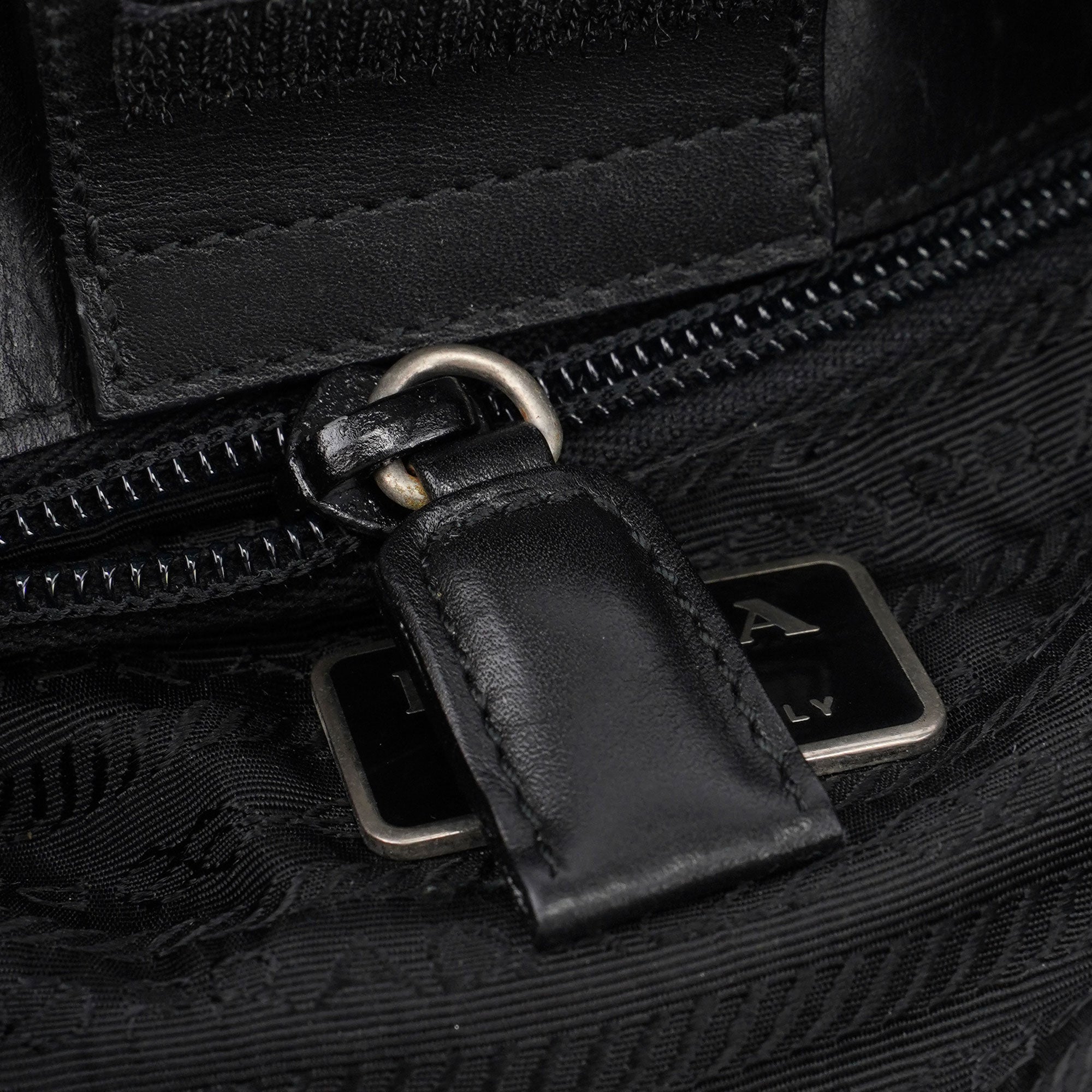 Prada 1998 Black Calfskin Plastic Shoulder Bag