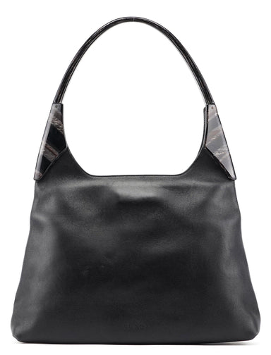 Prada 1998 Black Calfskin Plastic Shoulder Bag