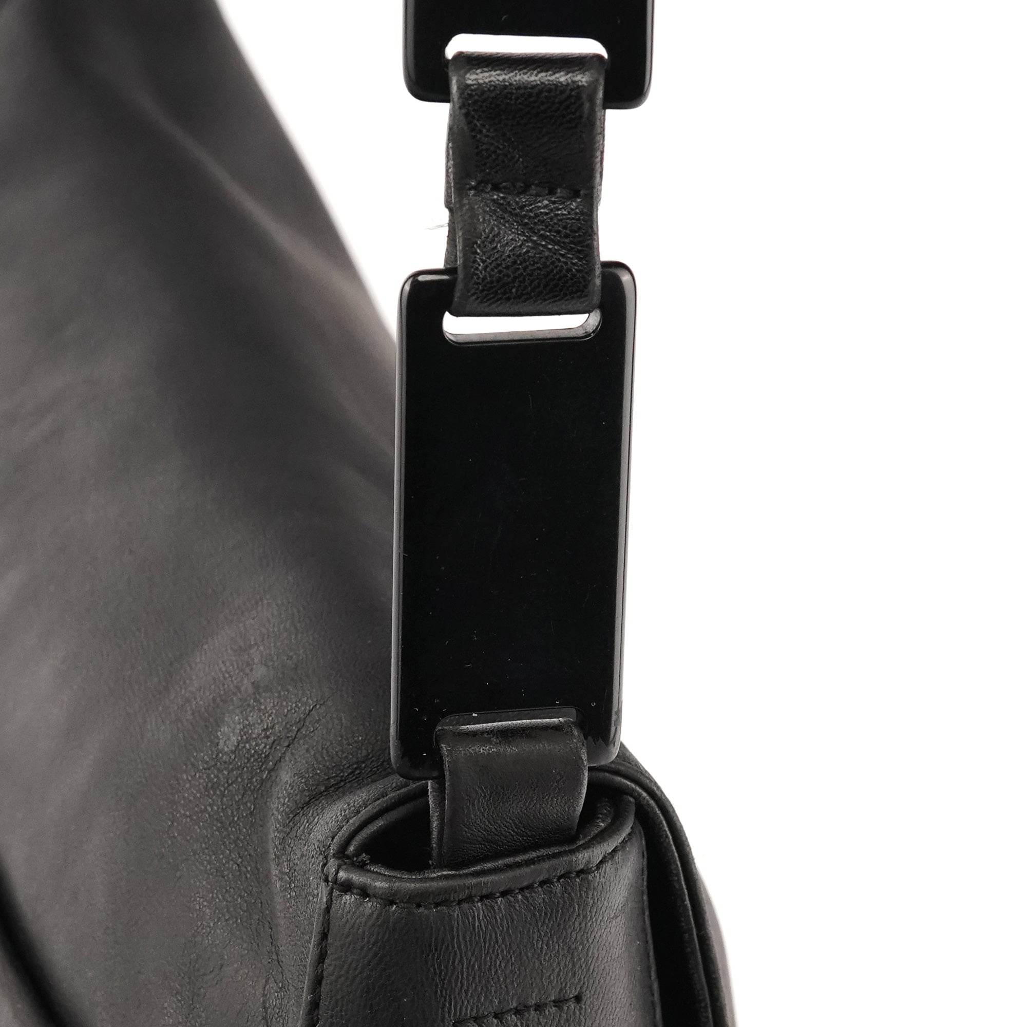 Prada 1998 Black Calfskin Vitello Plex Shoulder Bag