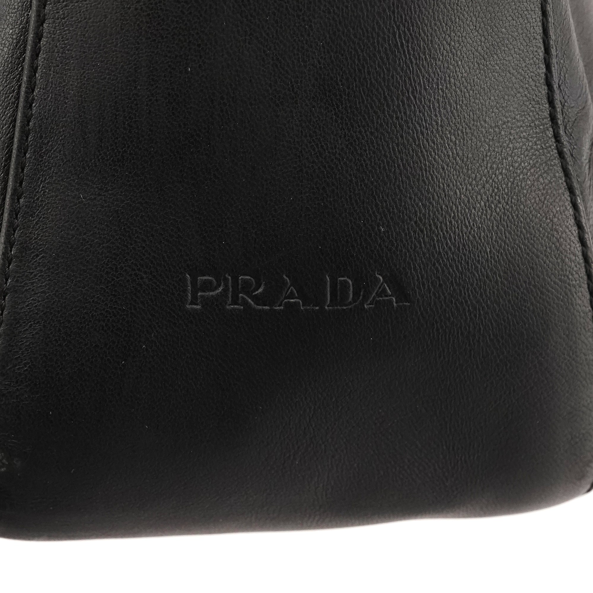 Prada 1998 Black Calfskin Vitello Plex Shoulder Bag