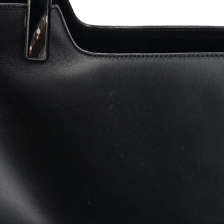 Prada 1998 Black Leather Resin Handle Tote Bag
