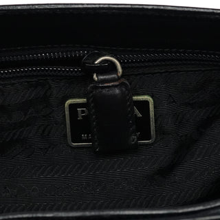 Prada 1998 Black Leather Resin Handle Tote Bag