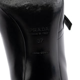 Prada 1998 Black Leather Square Toe Mary Jane Pumps