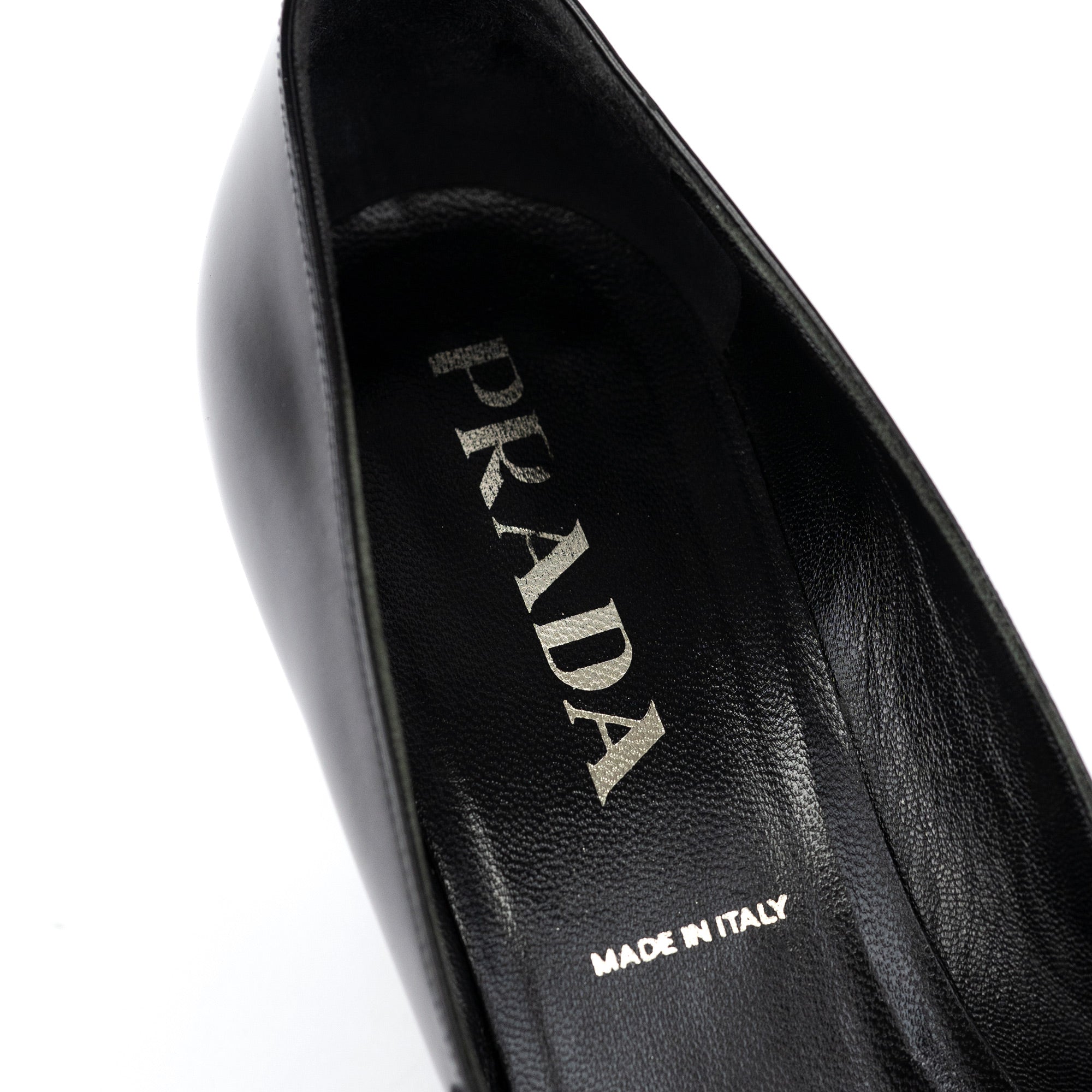 Prada 1998 Black Leather Square Toe Mary Jane Pumps