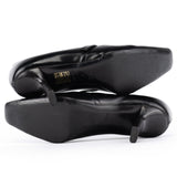 Prada 1998 Black Leather Square Toe Mary Jane Pumps
