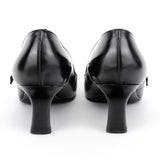 Prada 1998 Black Leather Square Toe Mary Jane Pumps
