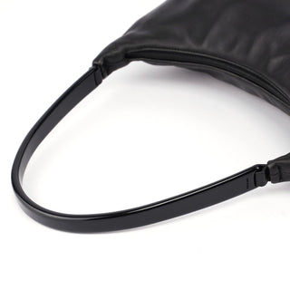 Prada 1998 Black Nappa Leather Plastic Shoulder Bag