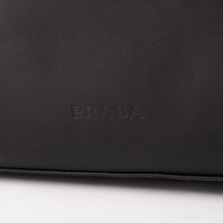 Prada 1998 Black Nappa Leather Plastic Shoulder Bag