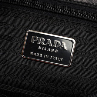 Prada 1998 Black Nappa Leather Plastic Shoulder Bag