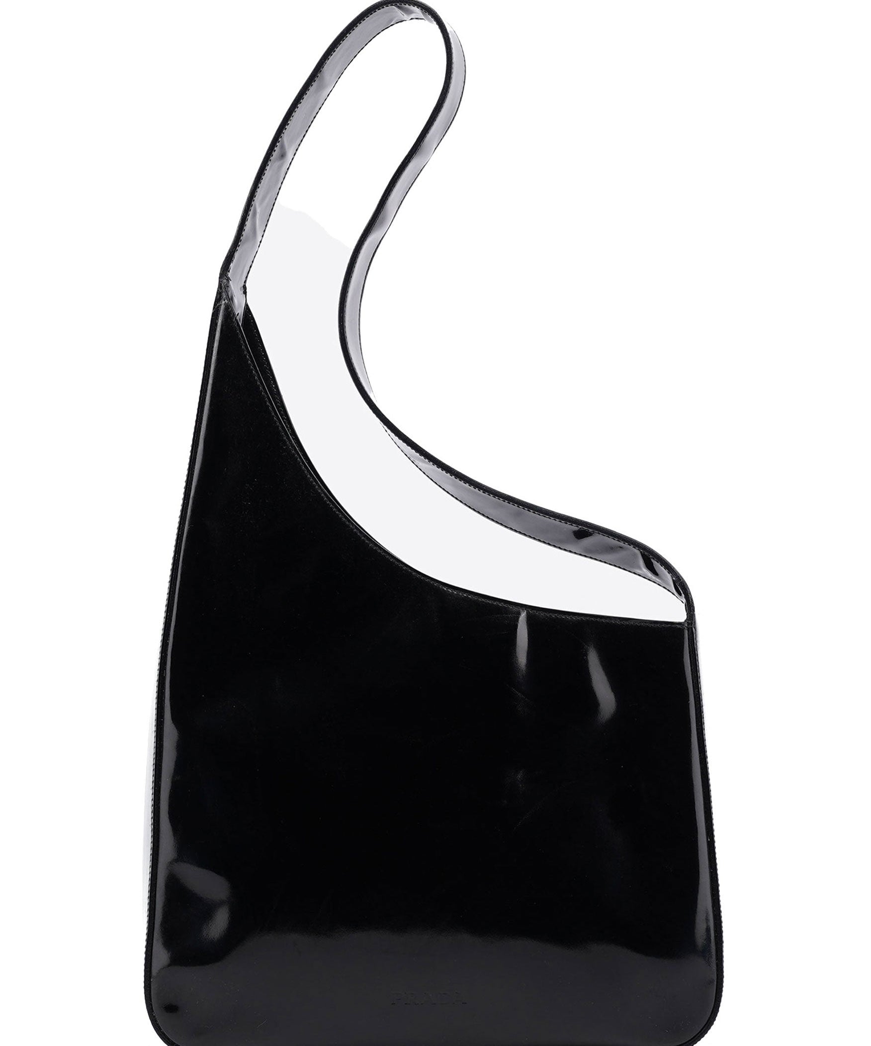 Prada 1998 Black Patent Leather Asim Shoulder Bag