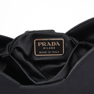 Prada 1998 Black Satin Hobo Shoulder Bag