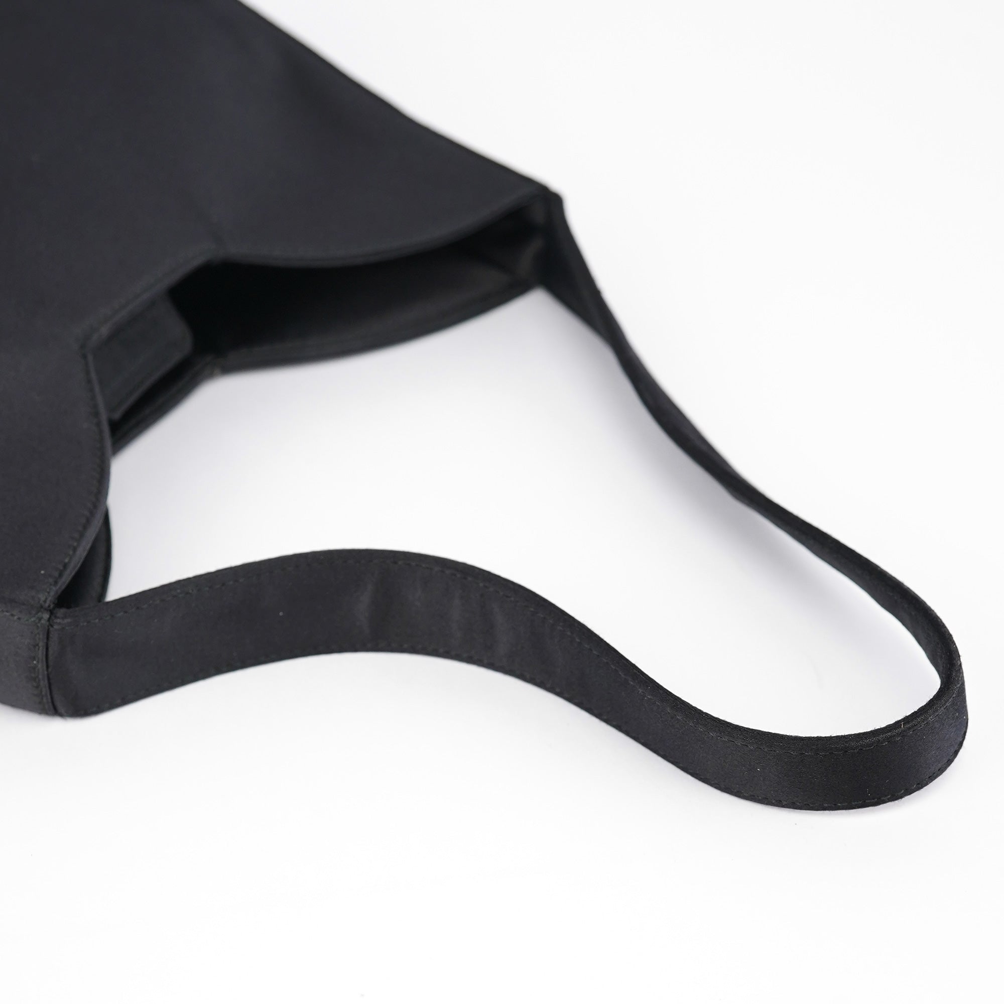 Prada 1998 Black Satin Hobo Shoulder Bag