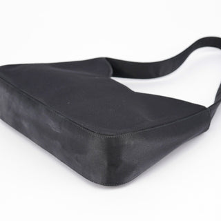 Prada 1998 Black Satin Hobo Shoulder Bag