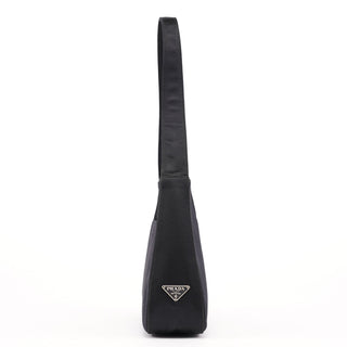 Prada 1998 Black Satin Hobo Shoulder Bag