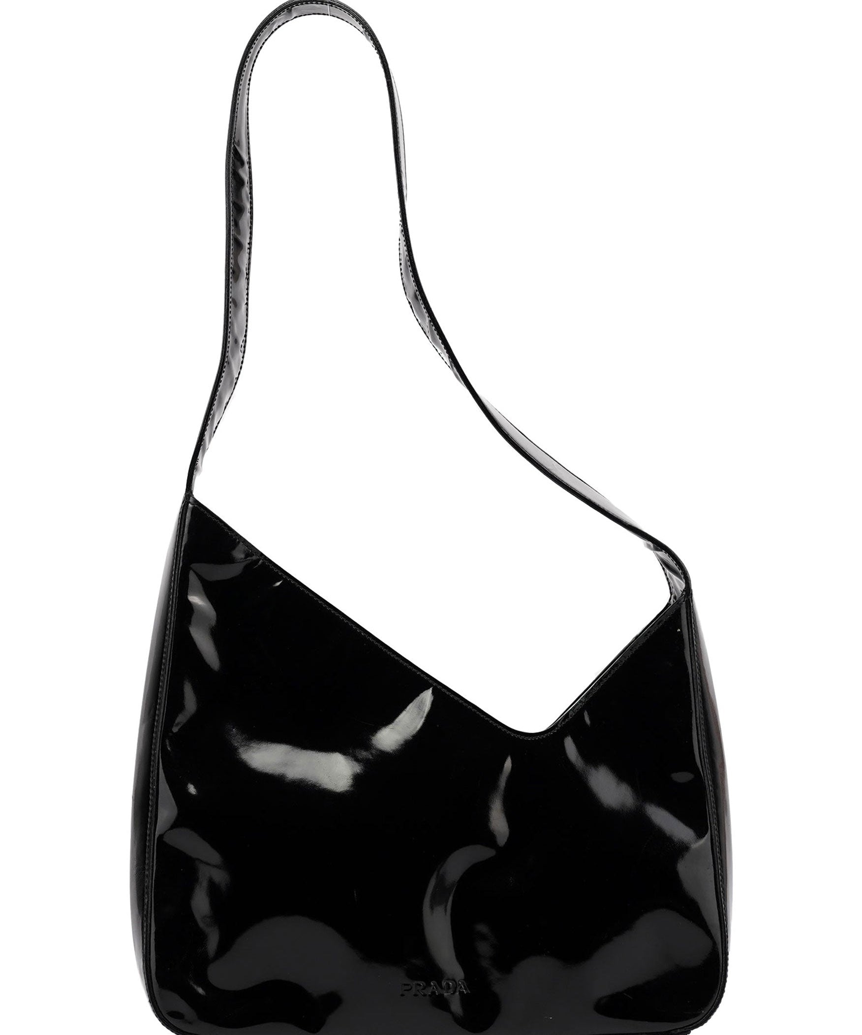 Prada 1998 Black Spazzolato Asim Shoulder Bag