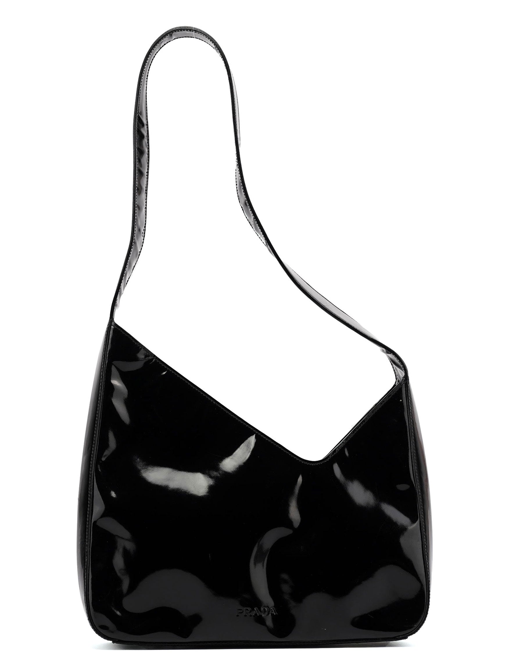 Prada 1998 Black Spazzolato Asim Shoulder Bag