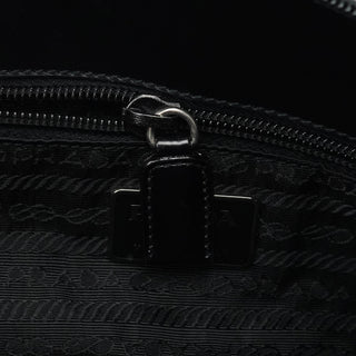Prada 1998 Black Spazzolato Plastic Handle Tote Bag