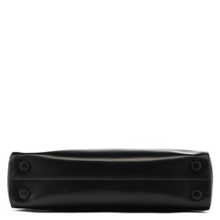 Prada 1998 Black Spazzolato Plastic Handle Tote Bag