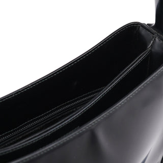 Prada 1998 Black Spazzolato Plastic Shoulder Bag