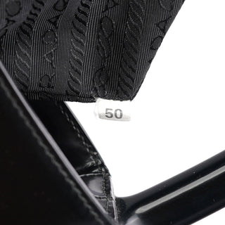 Prada 1998 Black Spazzolato Plastic Shoulder Bag