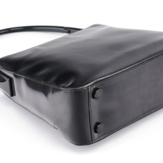 Prada 1998 Black Spazzolato Plastic Shoulder Bag