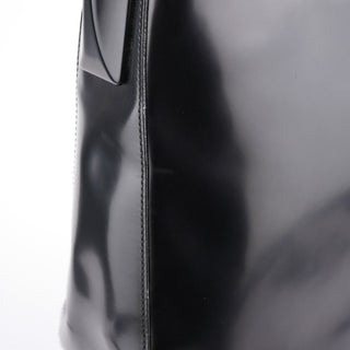 Prada 1998 Black Spazzolato Plastic Shoulder Bag