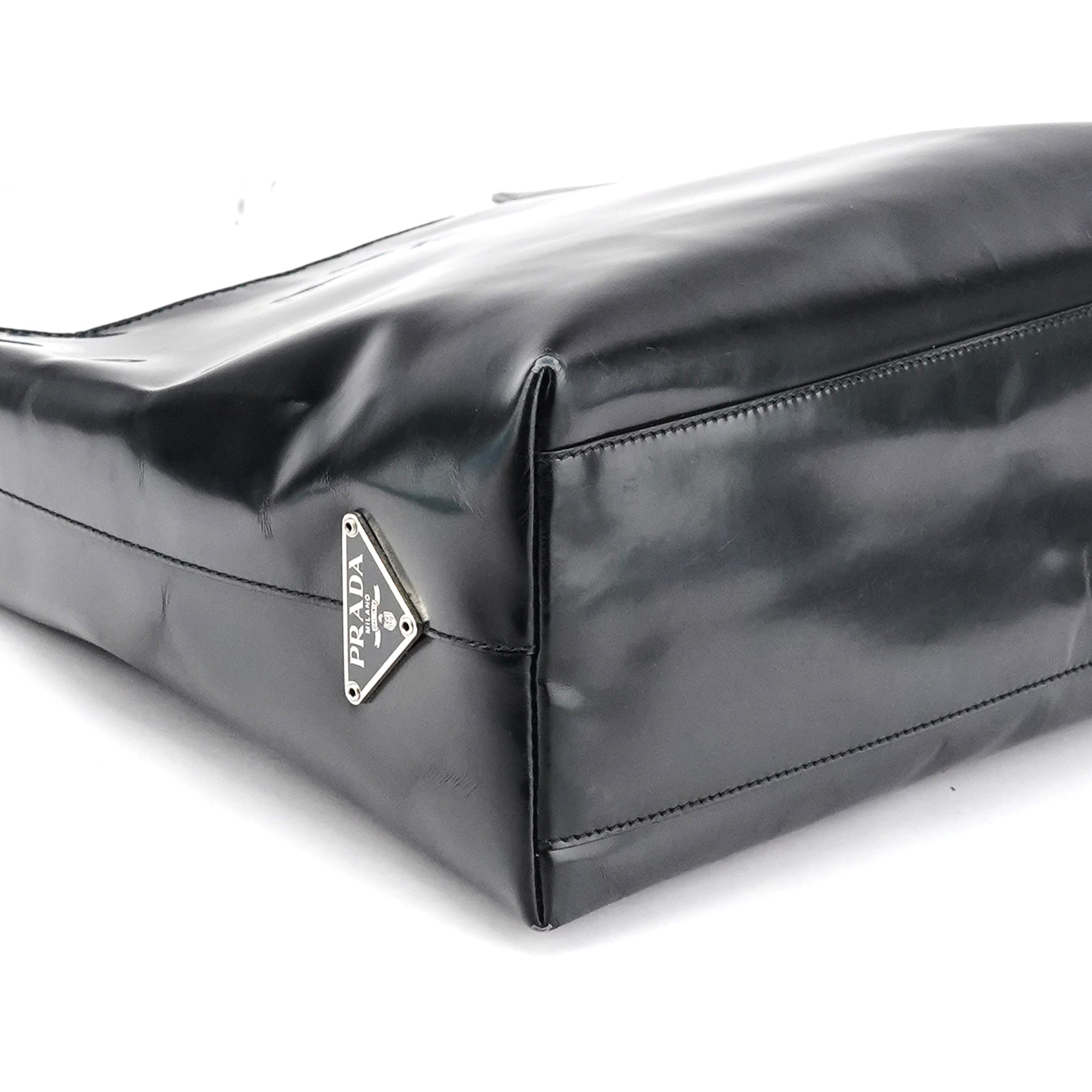 Prada 1998 Black Spazzolato Plastic Shoulder Bag – Rediscover Vintage