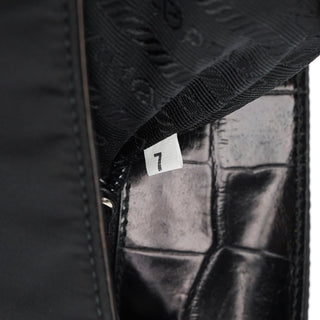 Prada 1998 Black Tessuto Cocco Metallo Shoulder Bag