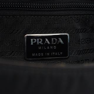 Prada 1998 Black Tessuto Cocco Metallo Shoulder Bag