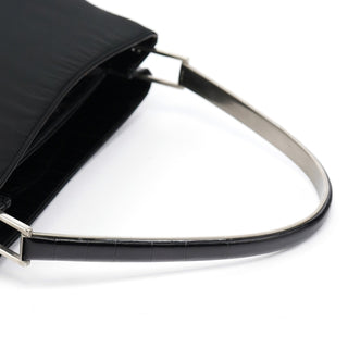 Prada 1998 Black Tessuto Cocco Metallo Shoulder Bag